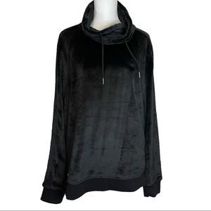 I-N-C black plush funnel neck blank sweater sz S